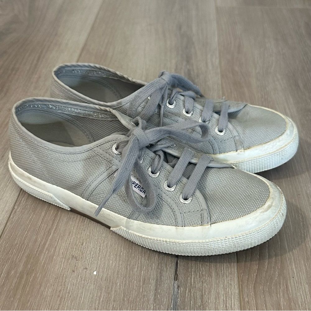 Superga Classic‎ Gray Lace Up Sneakers Womens Sz 6.5 Casual Skate Shoes Street